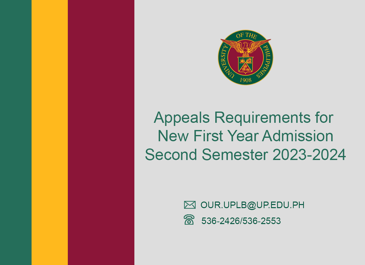 Appeals Requirements for New First Year Admission Second Semester 2023-2024