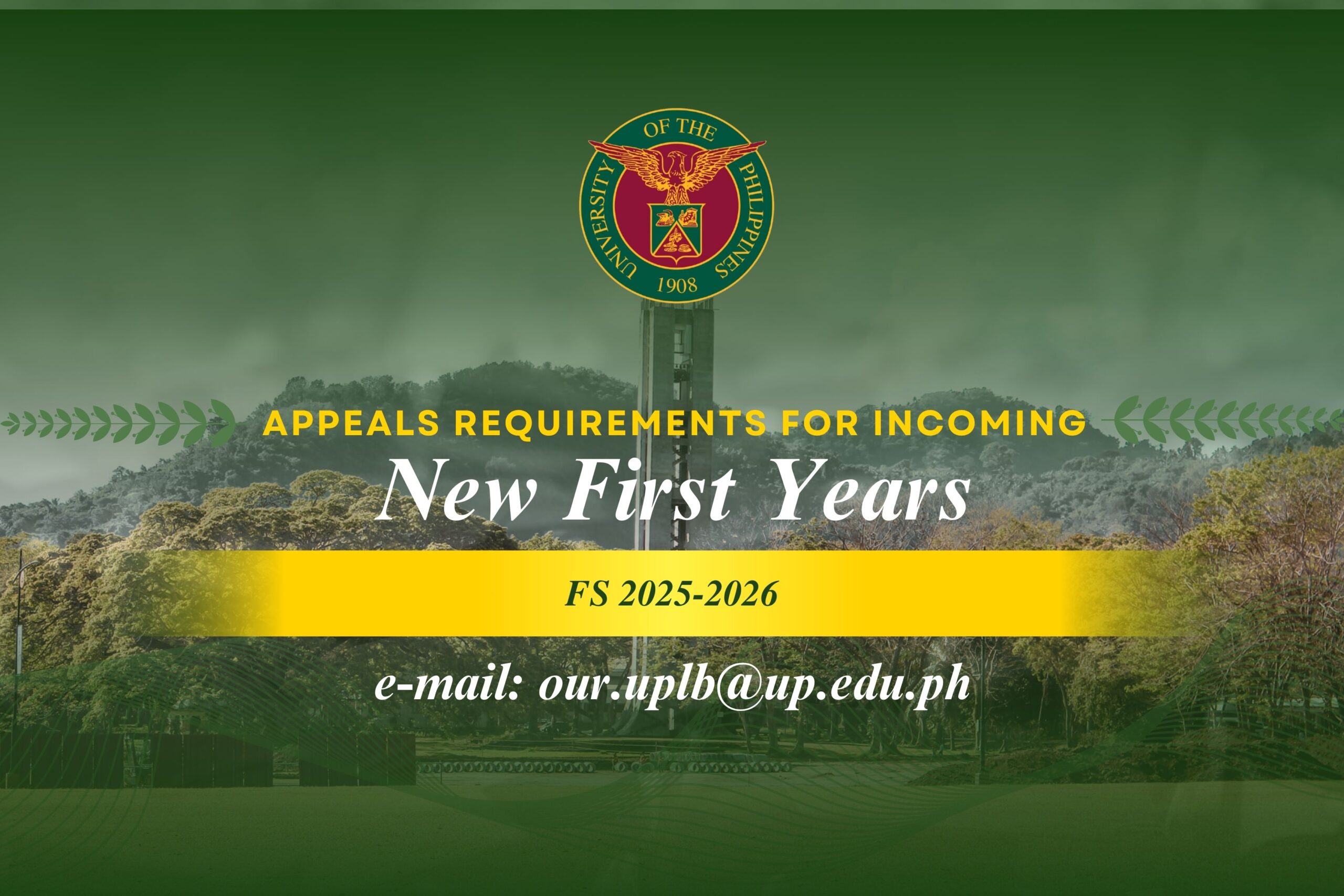 Appeals Requirements for Incoming New First Years FS 2025-2026